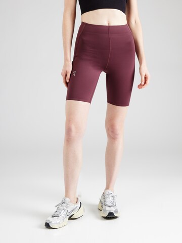 Skinny Pantalon de sport On en rouge : devant