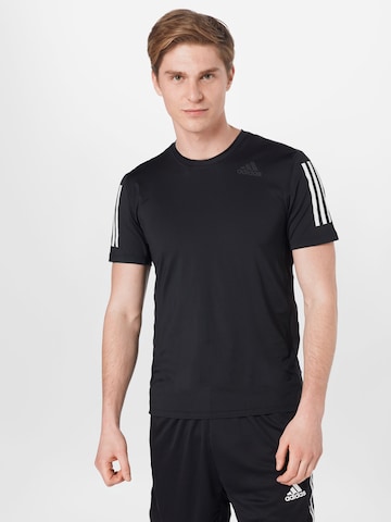 ADIDAS SPORTSWEAR Skinny Performance Shirt in Black: front