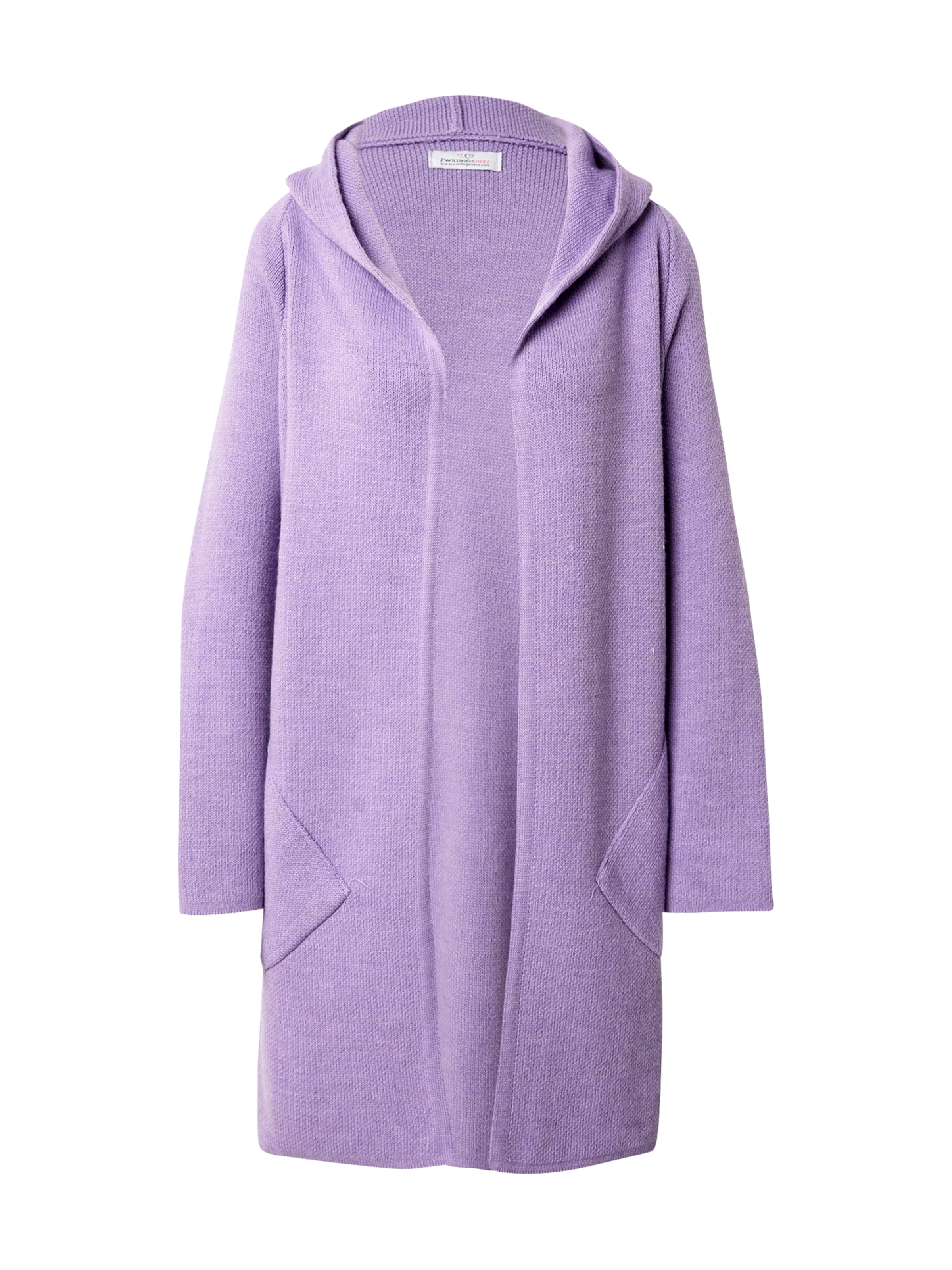 Zwillingsherz Strickjacke in Lila: Vorderseite