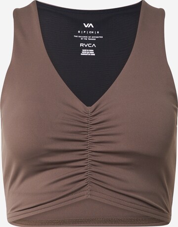 RVCA Bustier Sport bh 'SUPERBAD' in Bruin: voorkant