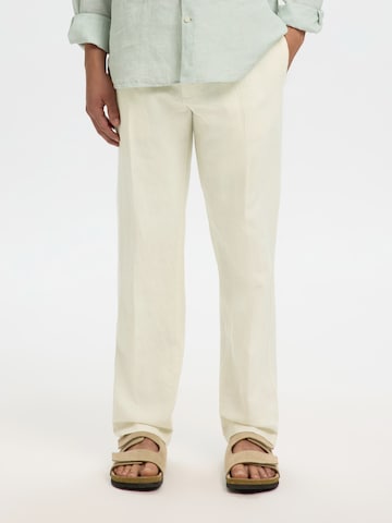 regular Pantaloni con piega frontale 'SLH196-STRAIGHT LEROY' di SELECTED in bianco: frontale
