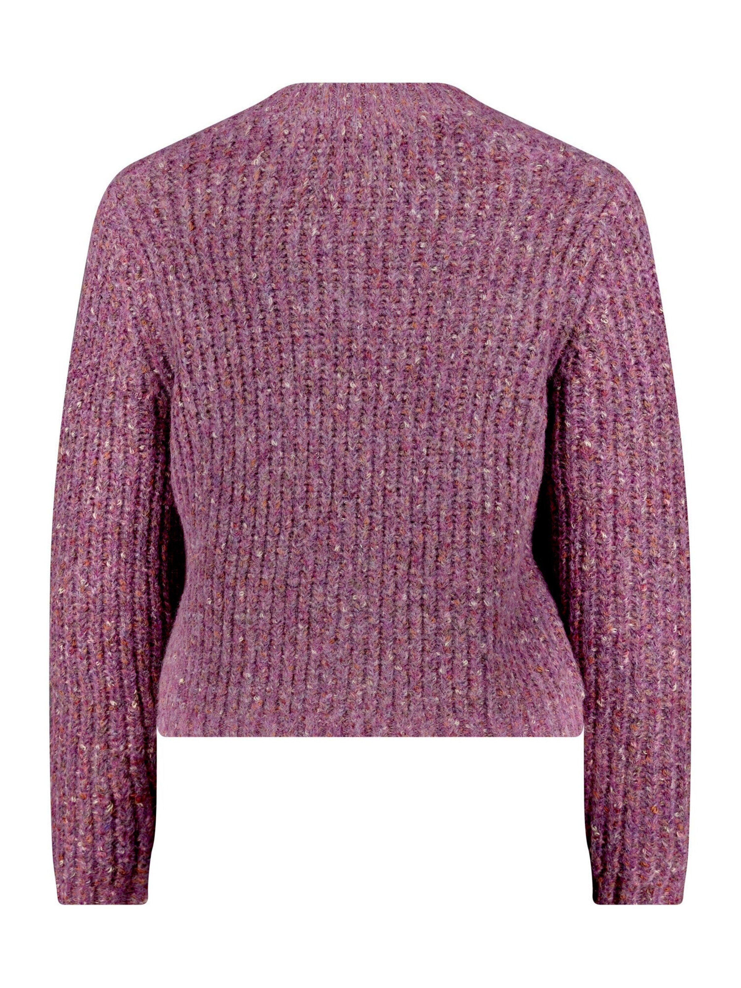 Cartoon Strick-Cardigan mit V-Ausschnitt in Lila