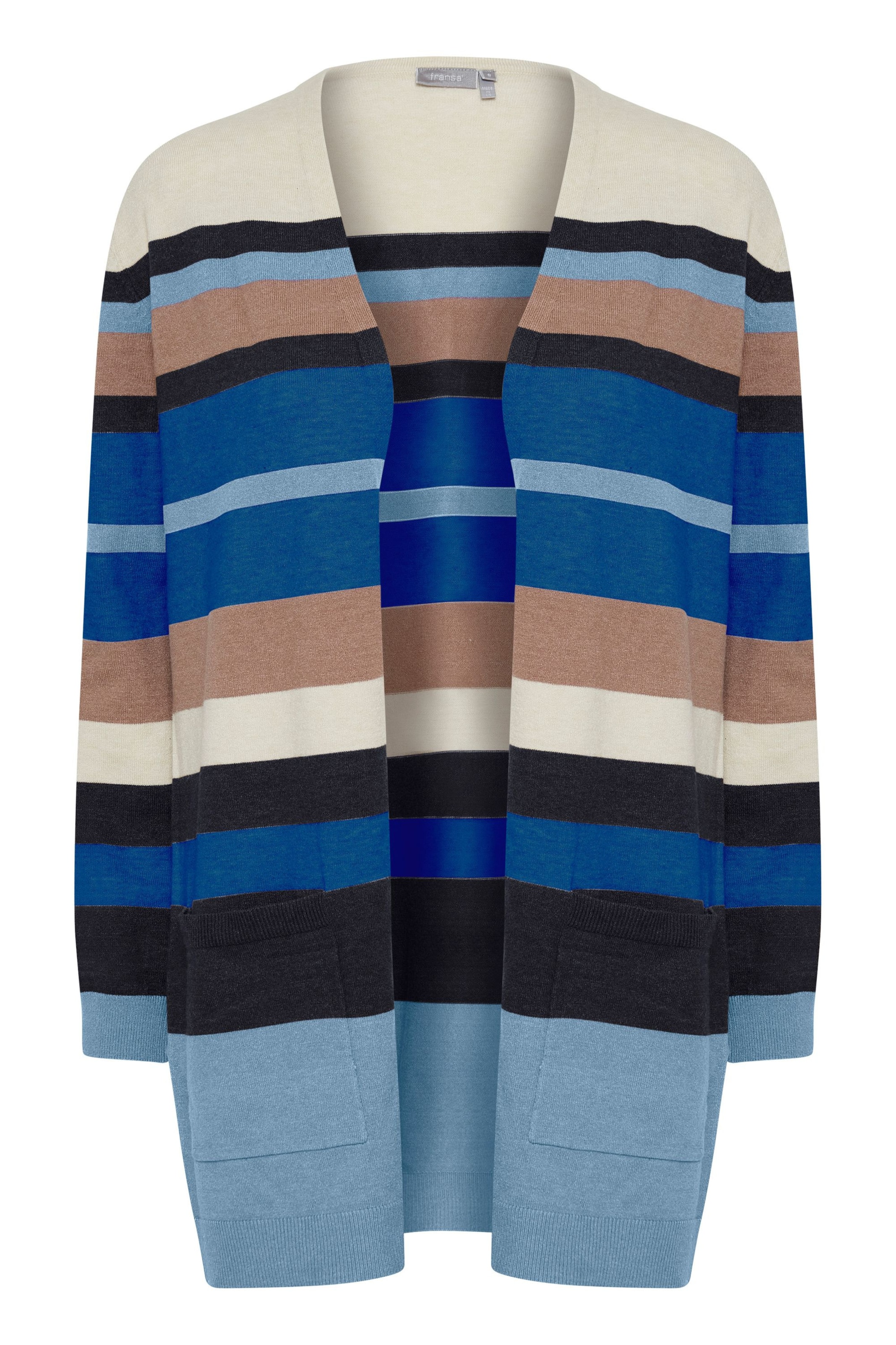 Fransa Gebreid vest in de kleur Beige / Navy / Pastelblauw / Donkerblauw / Wit, Productweergave