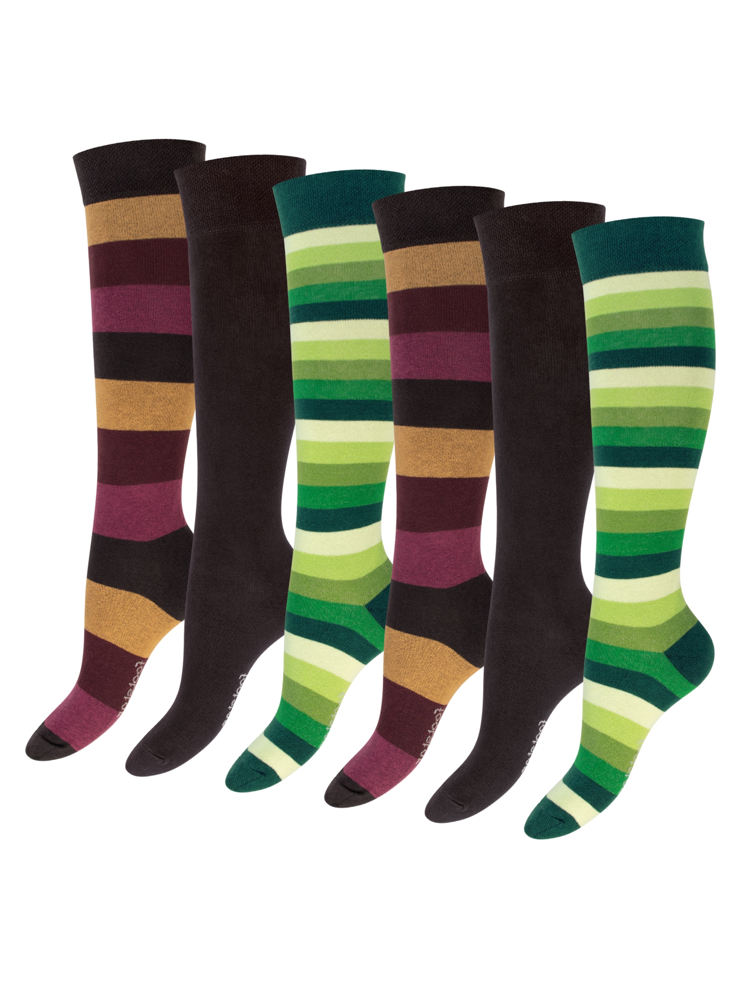 footstar Knee High Socks 'Ringel' in Green: front