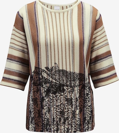 MADELEINE Pullover in karamell / schwarz / wollweiß, Produktansicht
