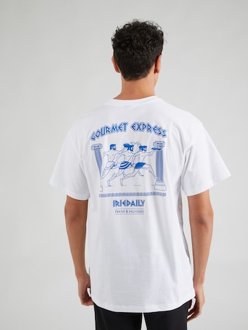Iriedaily - Camisa 'Gourmet Express' em branco: frente