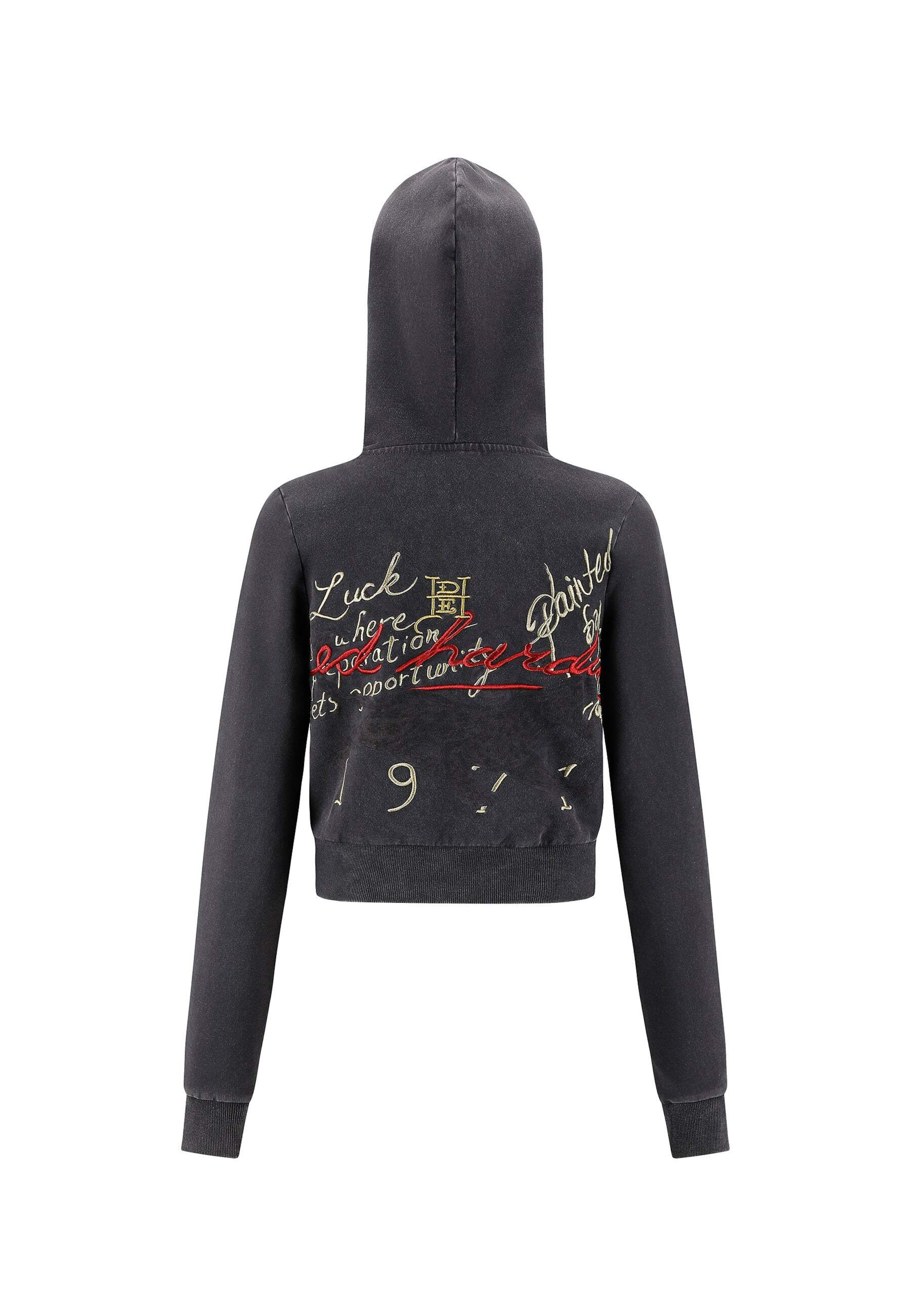 Ed Hardy Ζακέτα φούτερ 'Flaming Tiger' σε μαύρο