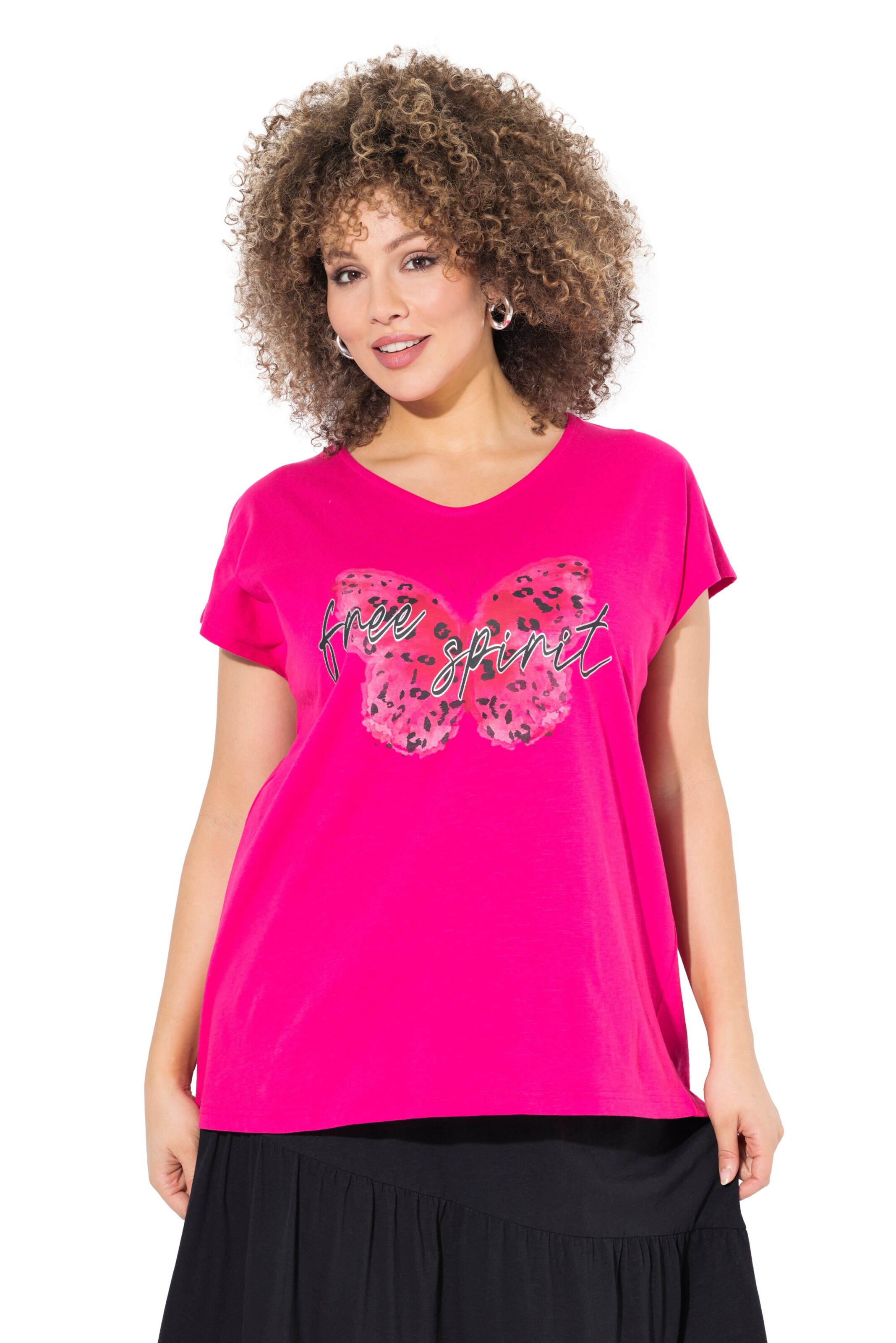 T-shirt Ulla Popken en rose : devant