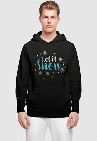Merchcode Sweatshirt 'Let It Snow' in Zwart: voorkant