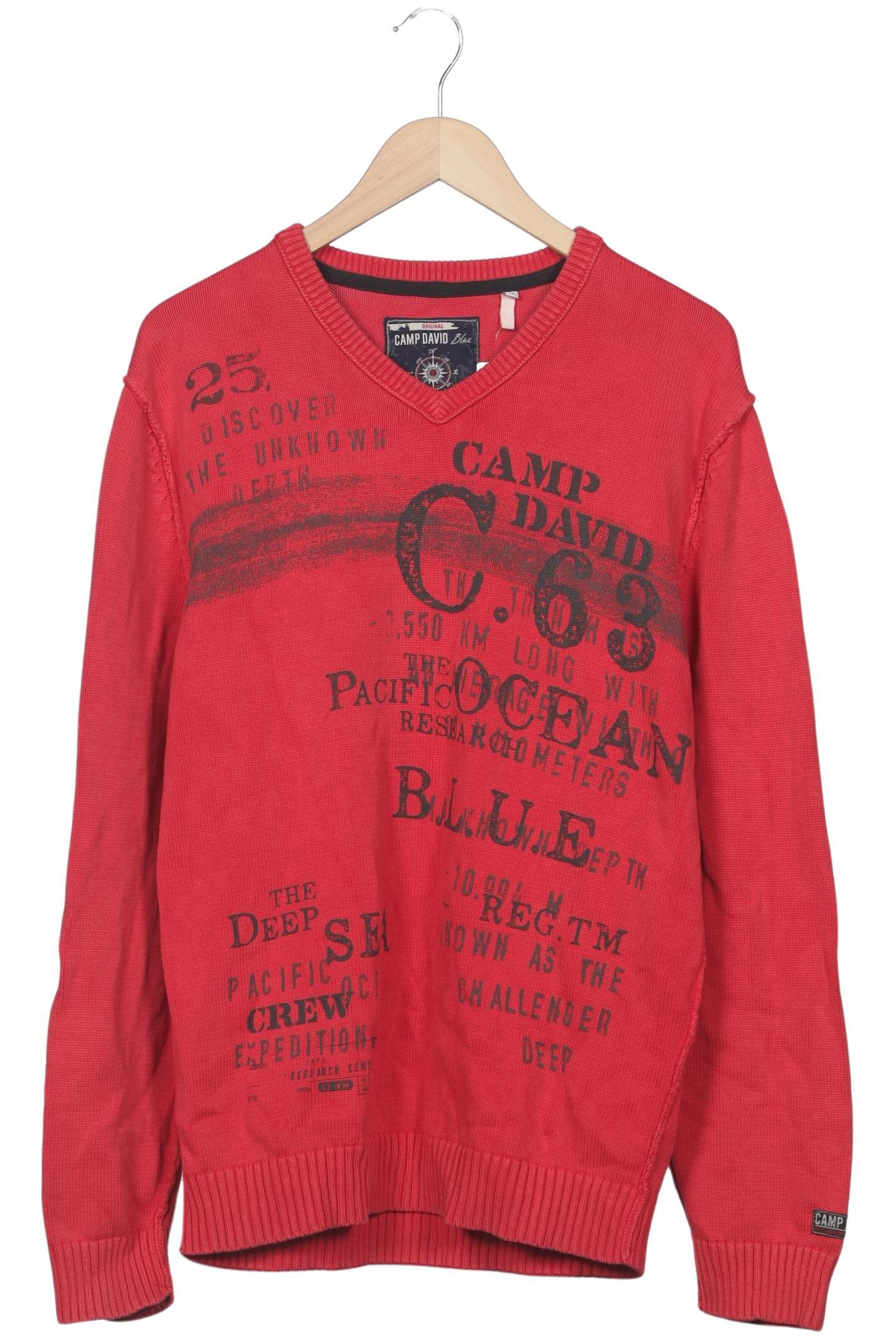 CAMP DAVID Sweater & Cardigan in XL in Red: front