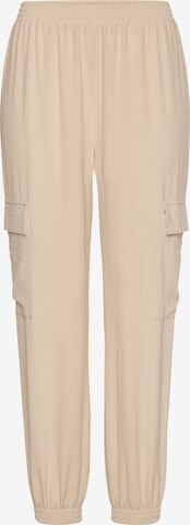 LASCANA Tapered Broek in Beige: voorkant