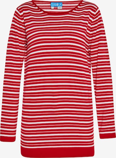 SANIKA Pull-over en rouge / blanc, Vue avec produit