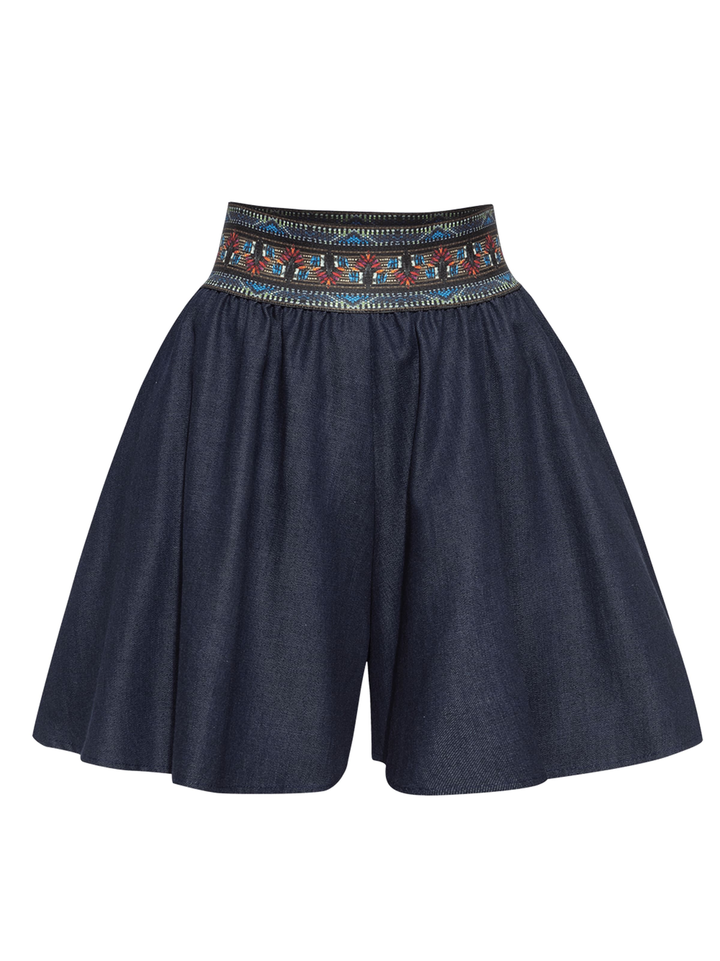 JIORO Flared Broek 'ESSENTIALS' in Blauw: voorkant