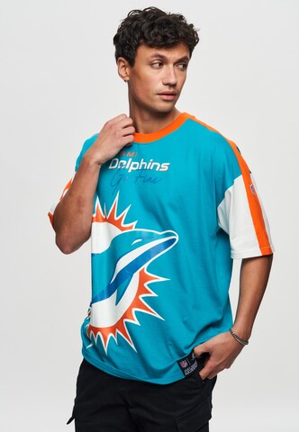Recovered Shirt 'NFL Dolphins Miami Cut and Sew Oversized' in Blauw
