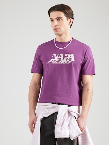 purpurinė NAPAPIJRI Marškinėliai 'S-LODESTAR': priekis