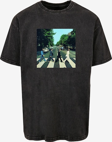 Merchcode Shirt 'Beatles - Album Abbey Road' in Zwart: voorkant