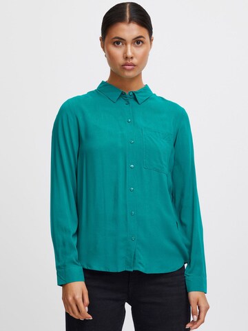 Camicia da donna 'MAIN' di ICHI in verde: frontale
