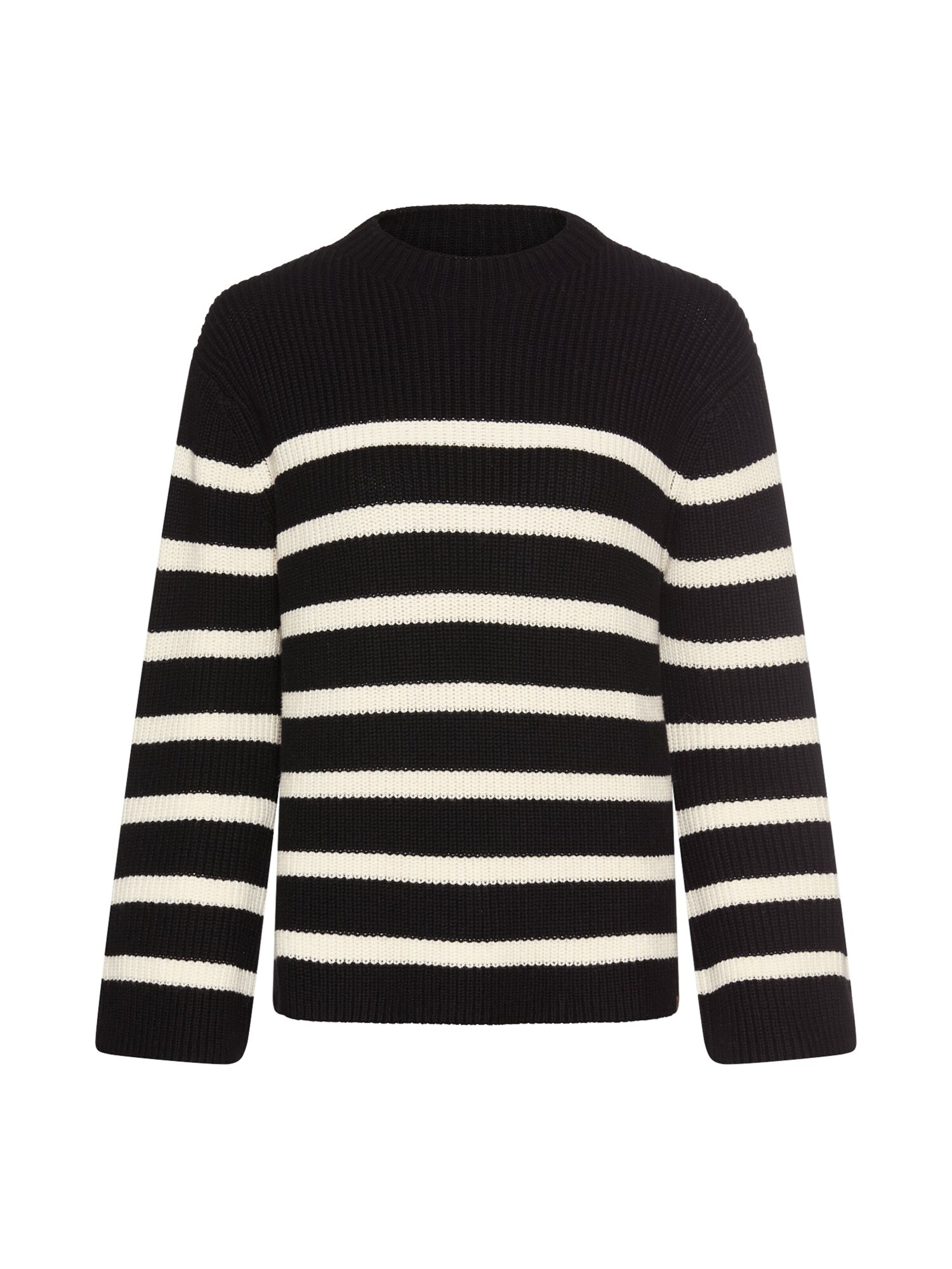 CAMEL ACTIVE Strickpullover mit Streifen in Schwarz: Vorderseite