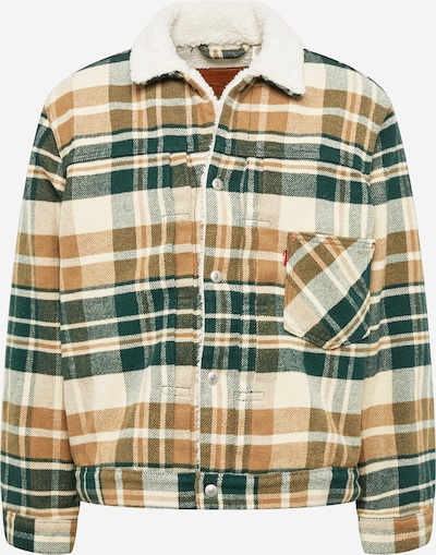 LEVI'S ® Veste mi-saison 'Type 1 Sherpa Trucker' en beige / cognac / émeraude, Vue avec produit