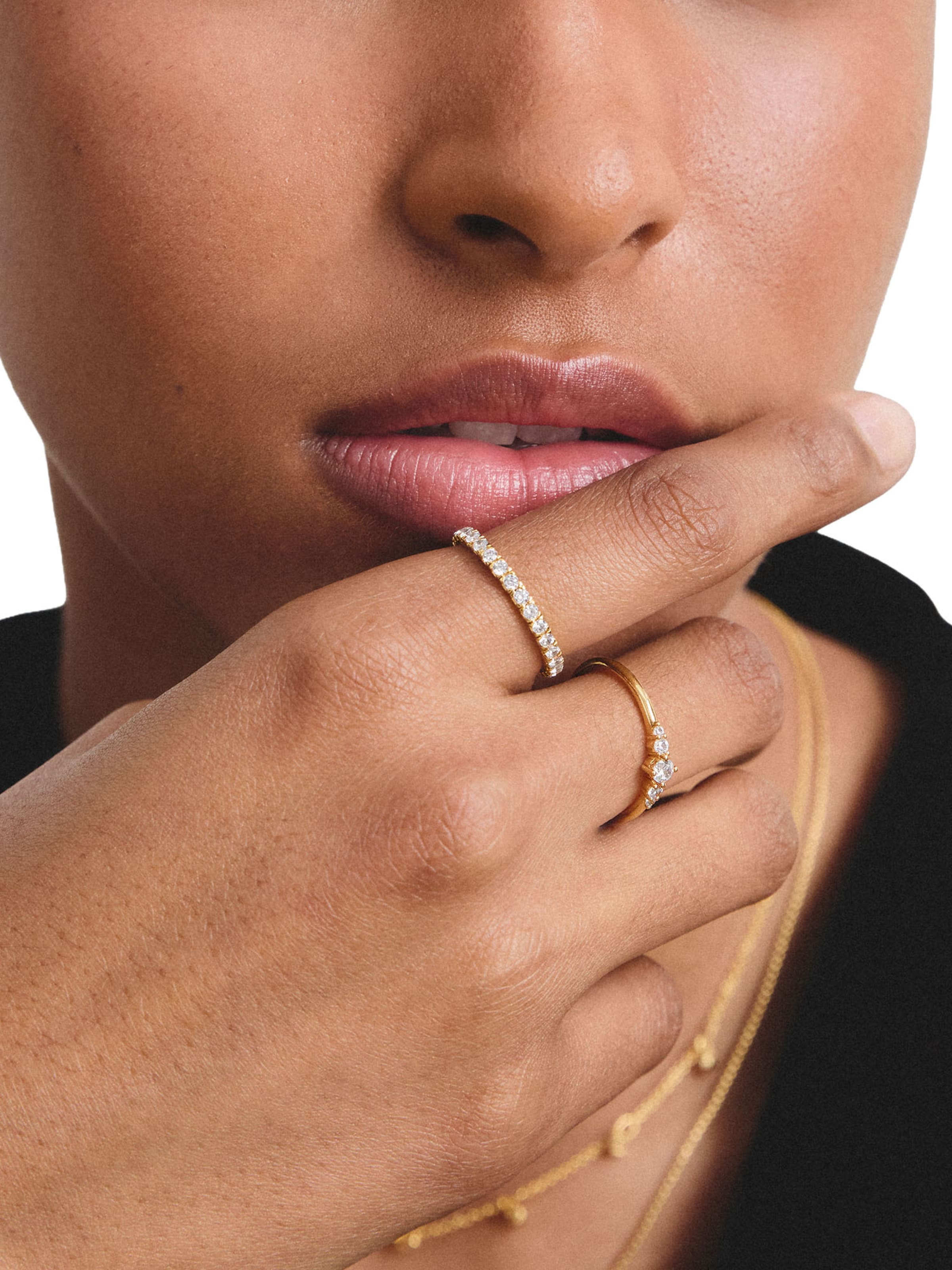 Thomas Sabo Ring mit weißem Zirkonia in Gold: Vorderseite
