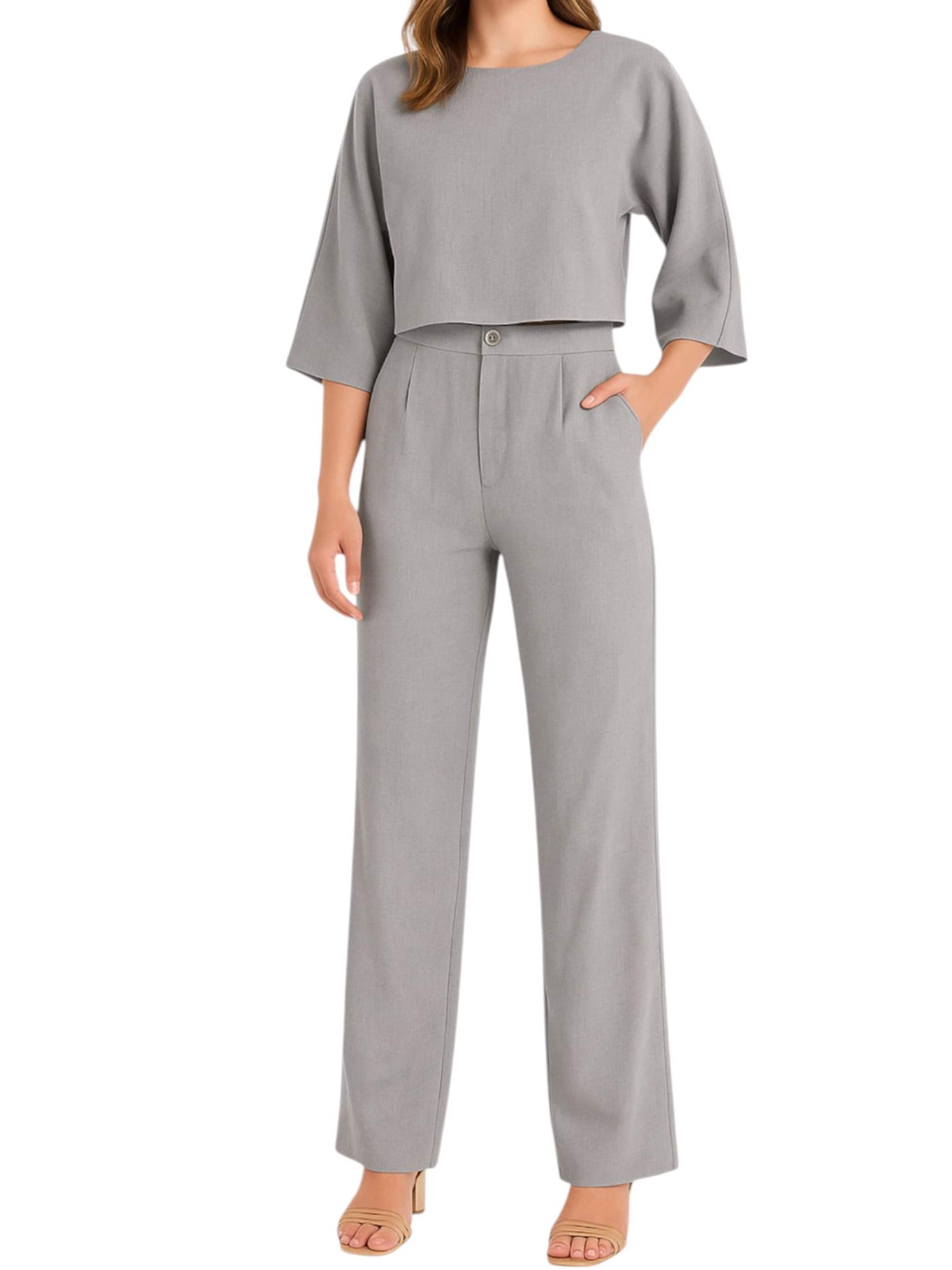 Wide leg Pantaloni 'LIRIN' di fashionshowcase in grigio
