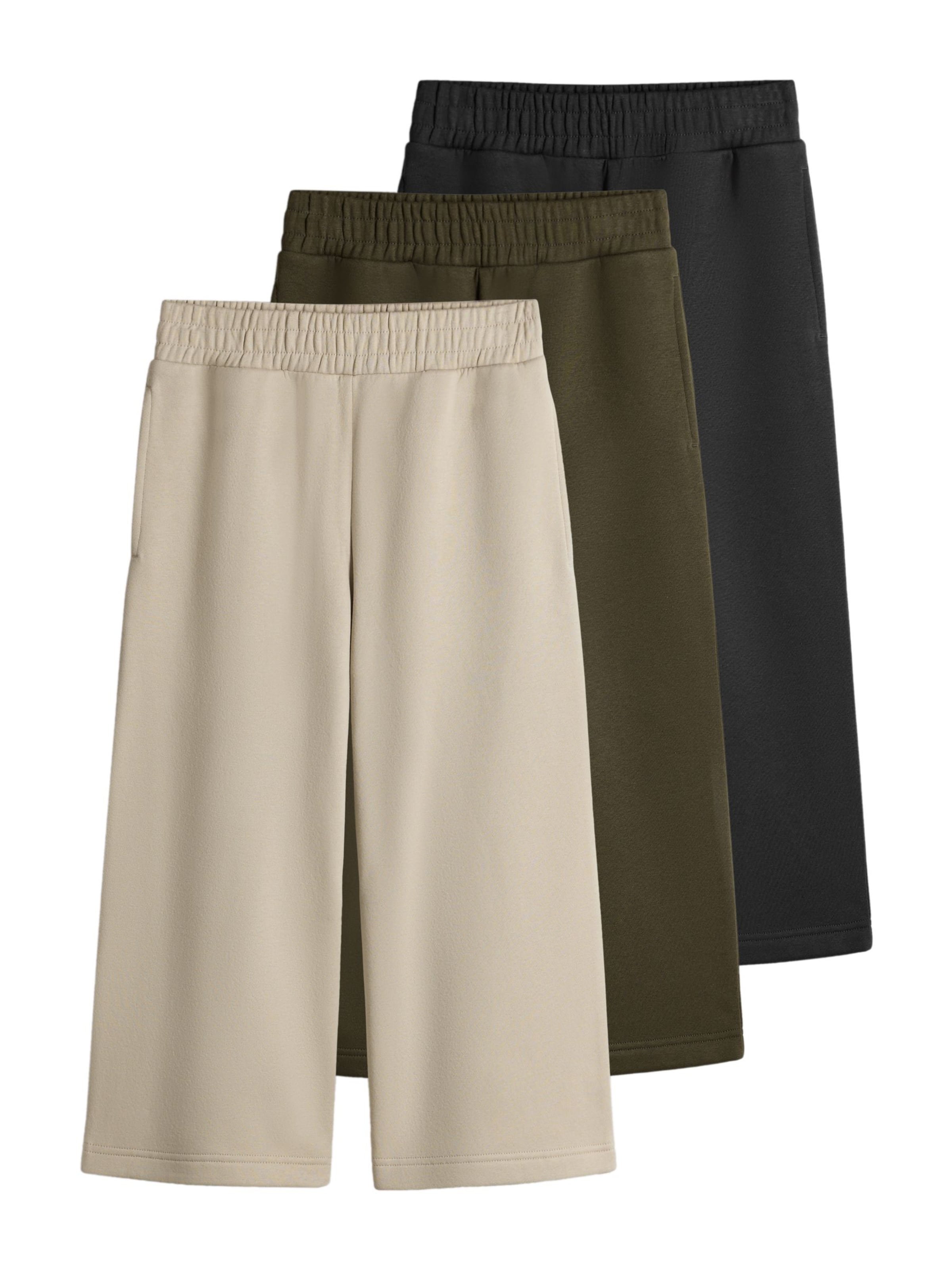 The Set - Pierna ancha Pantalón en beige: frente