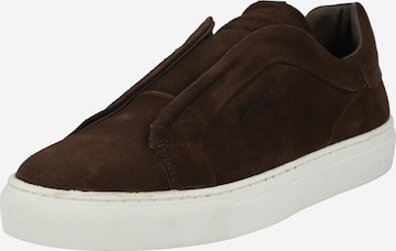 Hackett London - Sapatilhas slip-on em castanho: frente