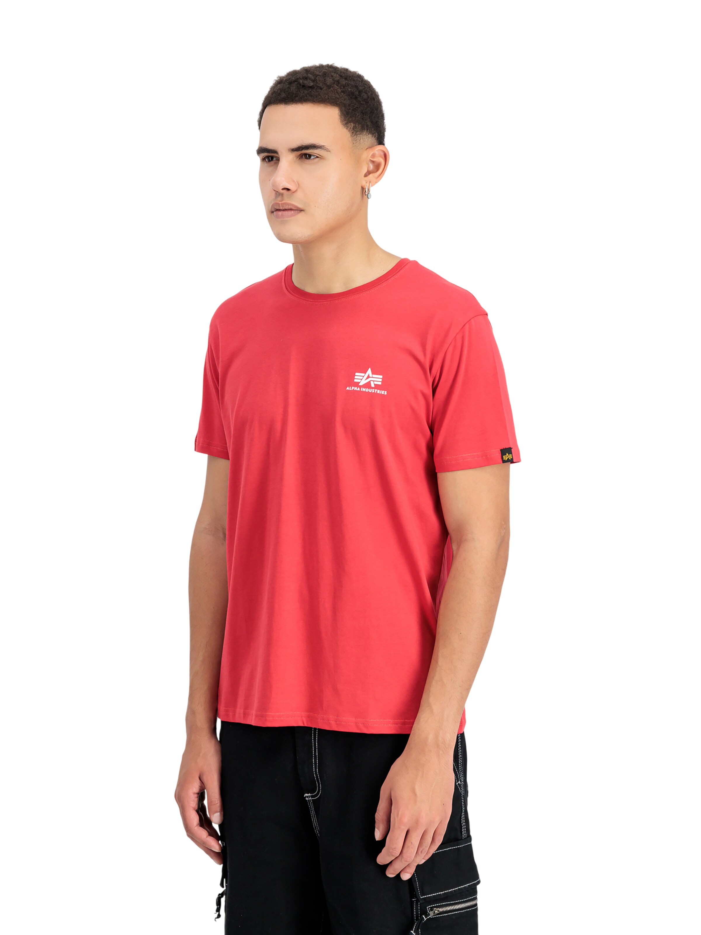 ALPHA INDUSTRIES Shirt 'Basic Small Logo'‌‌ in Rot: Vorderseite
