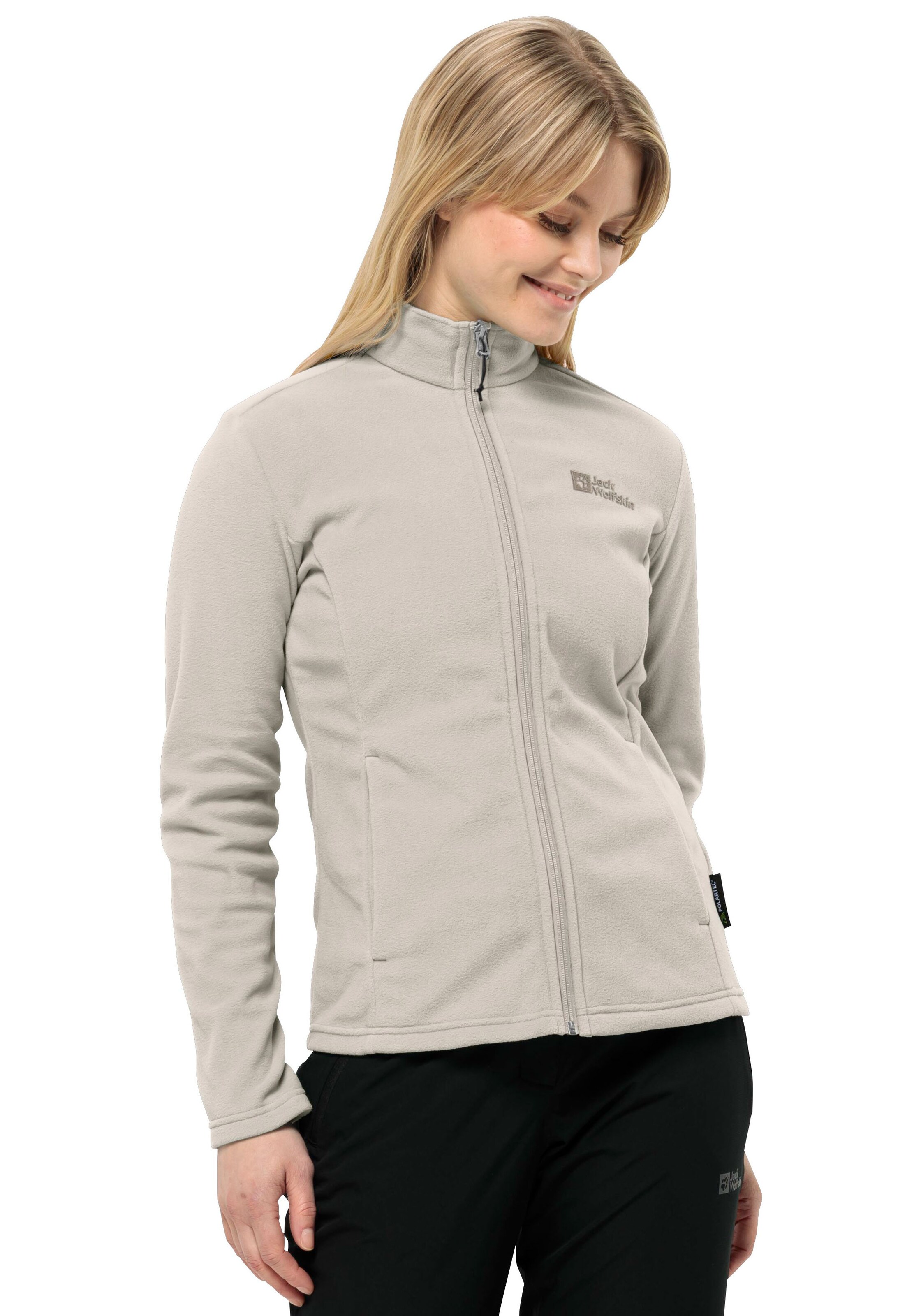 JACK WOLFSKIN Athletic Fleece Jacket in Grey
