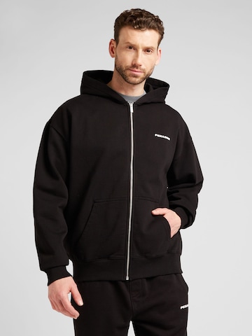 Pegador - Sudadera con cremallera en negro: frente