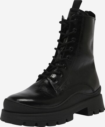 GABOR Lace-Up Ankle Boots in Black: front