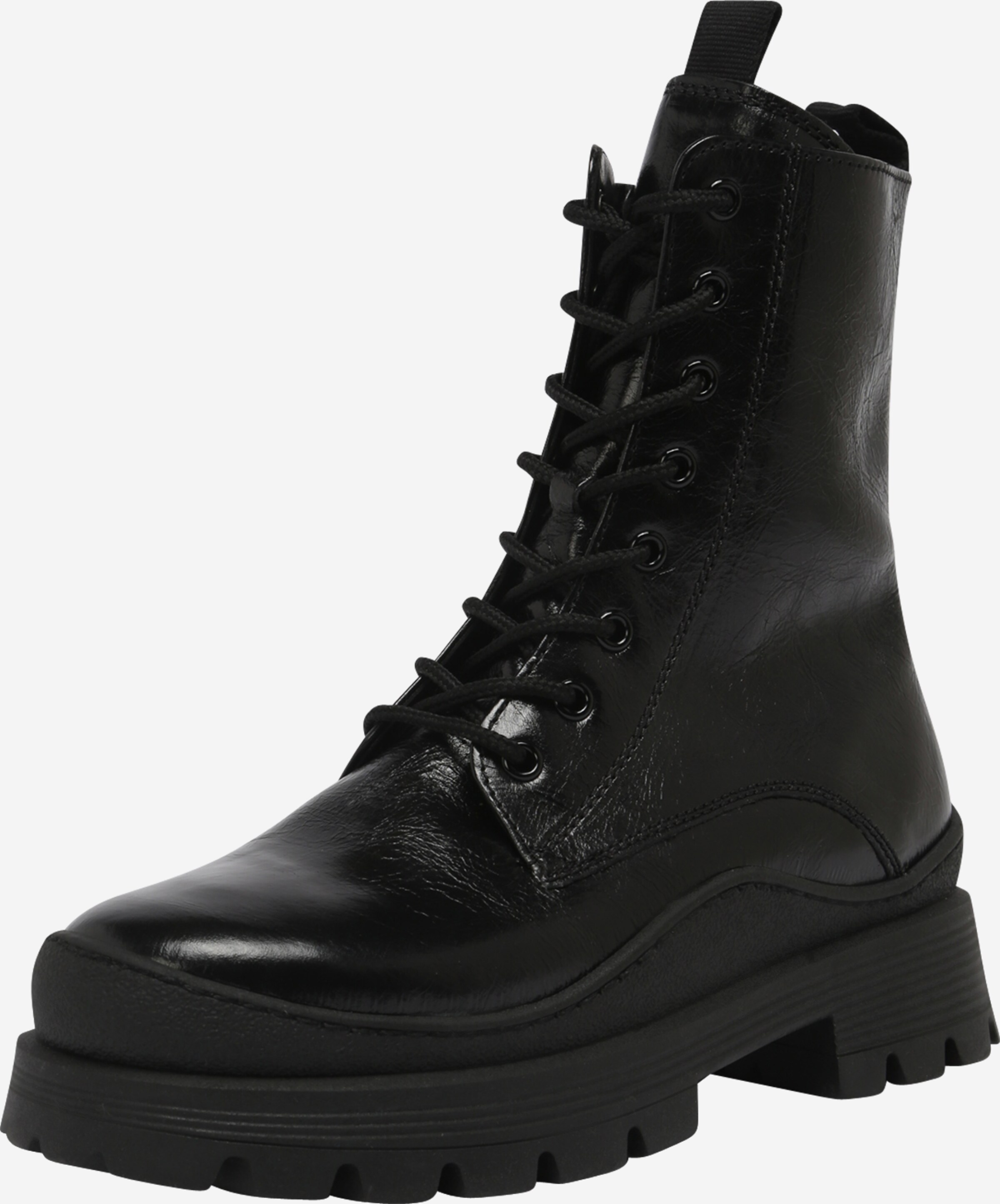 GABOR Lace Up Ankle Boots in Black ABOUT YOU