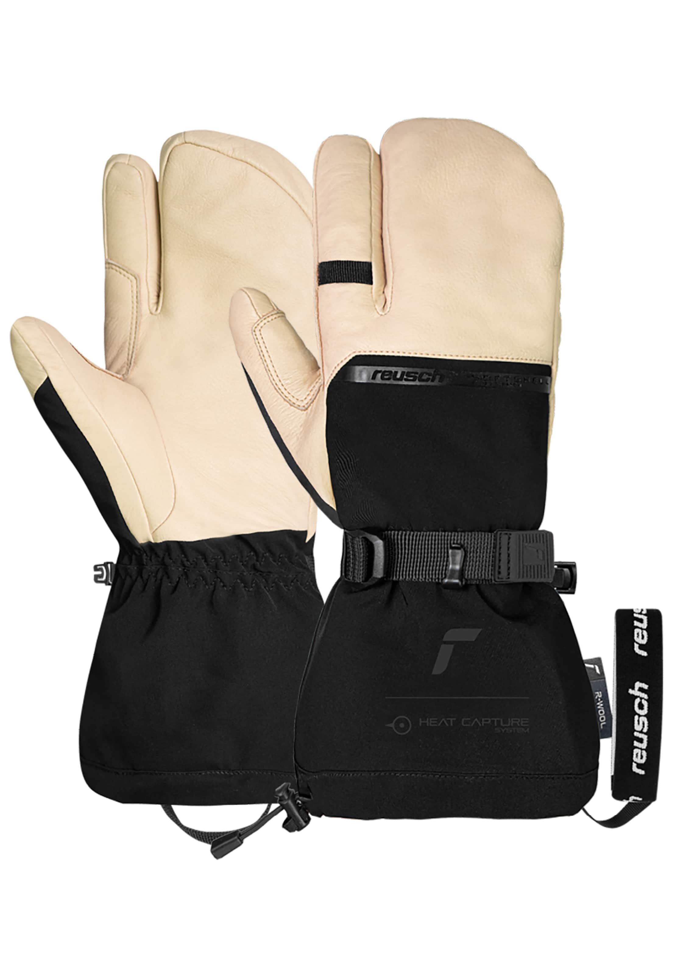 REUSCH Athletic Gloves 'Duality R-WOOL' in Beige: front