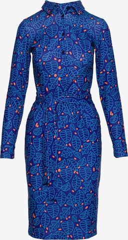 Rochie 'Sukienka ołówkowa z nadrukiem i kołnierzykiem' de la made of emotion pe albastru: față