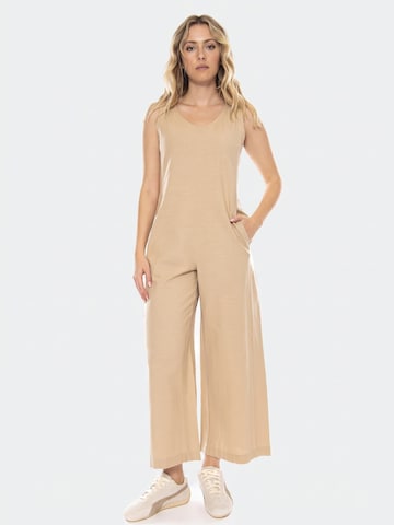 Thinking MU Jumpsuit 'Loose Janis Jumpsuit -- Women's Jumpsuit Women' in Beige: voorkant