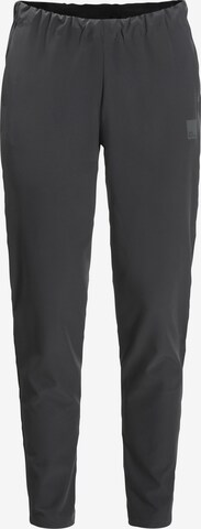 JACK WOLFSKIN Tapered Sportbroek in Grijs: voorkant