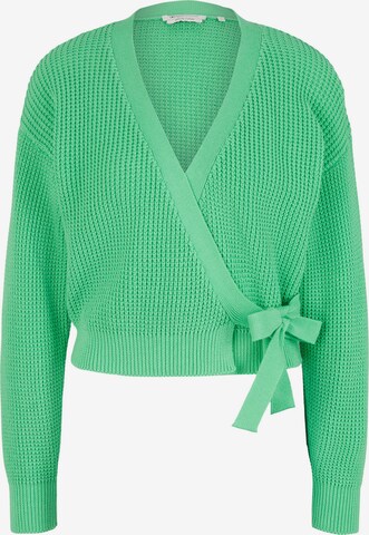 TOM TAILOR DENIM Knit cardigan in Green: front