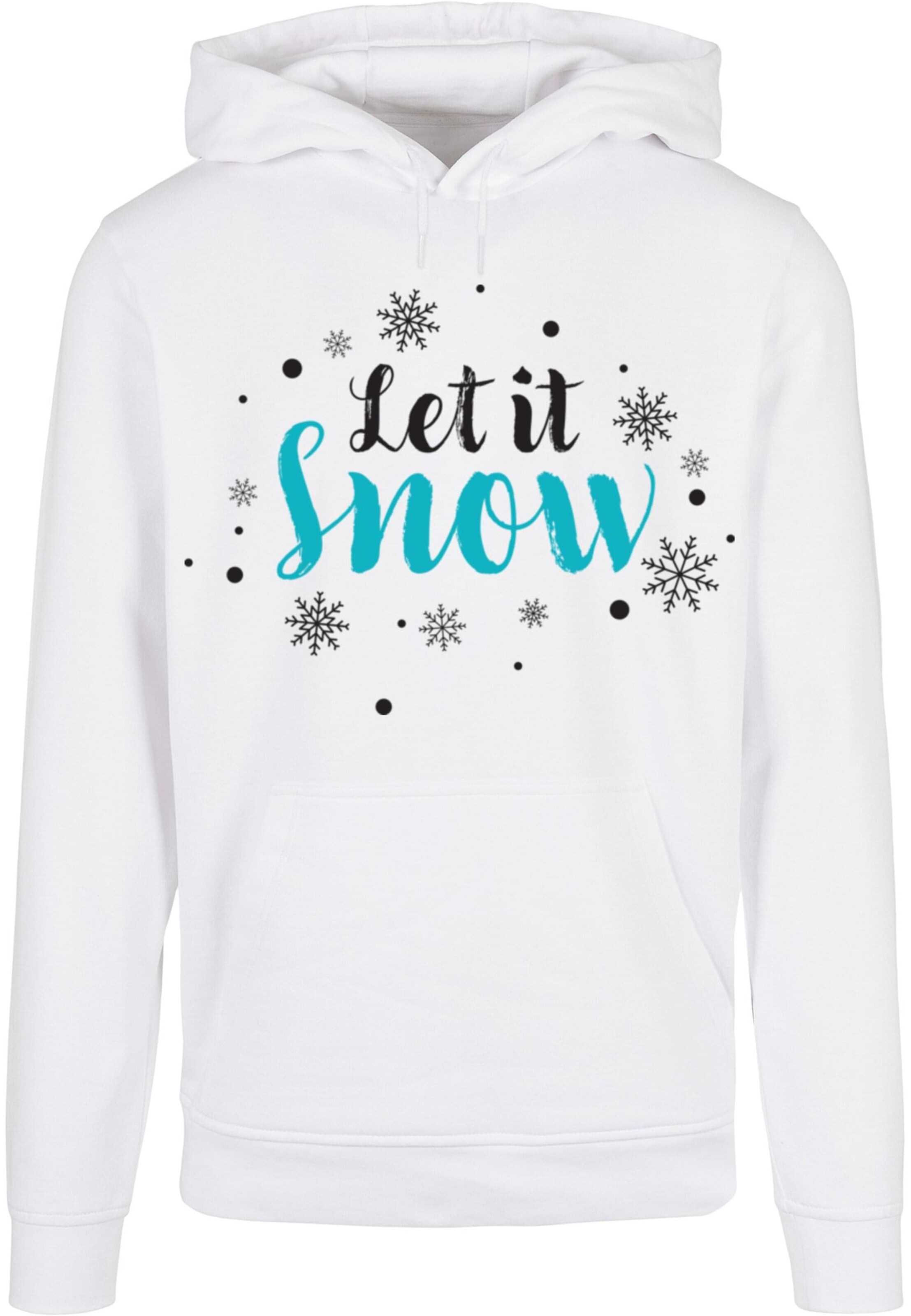 Merchcode Sweatshirt 'Let it snow' in Wit: voorkant