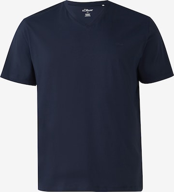 s.Oliver Men Big Sizes Shirt in Blue: front