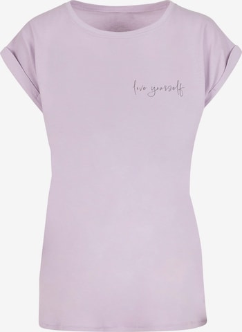 Merchcode T-Shirt 'Love Yourself' in Lila: predná strana