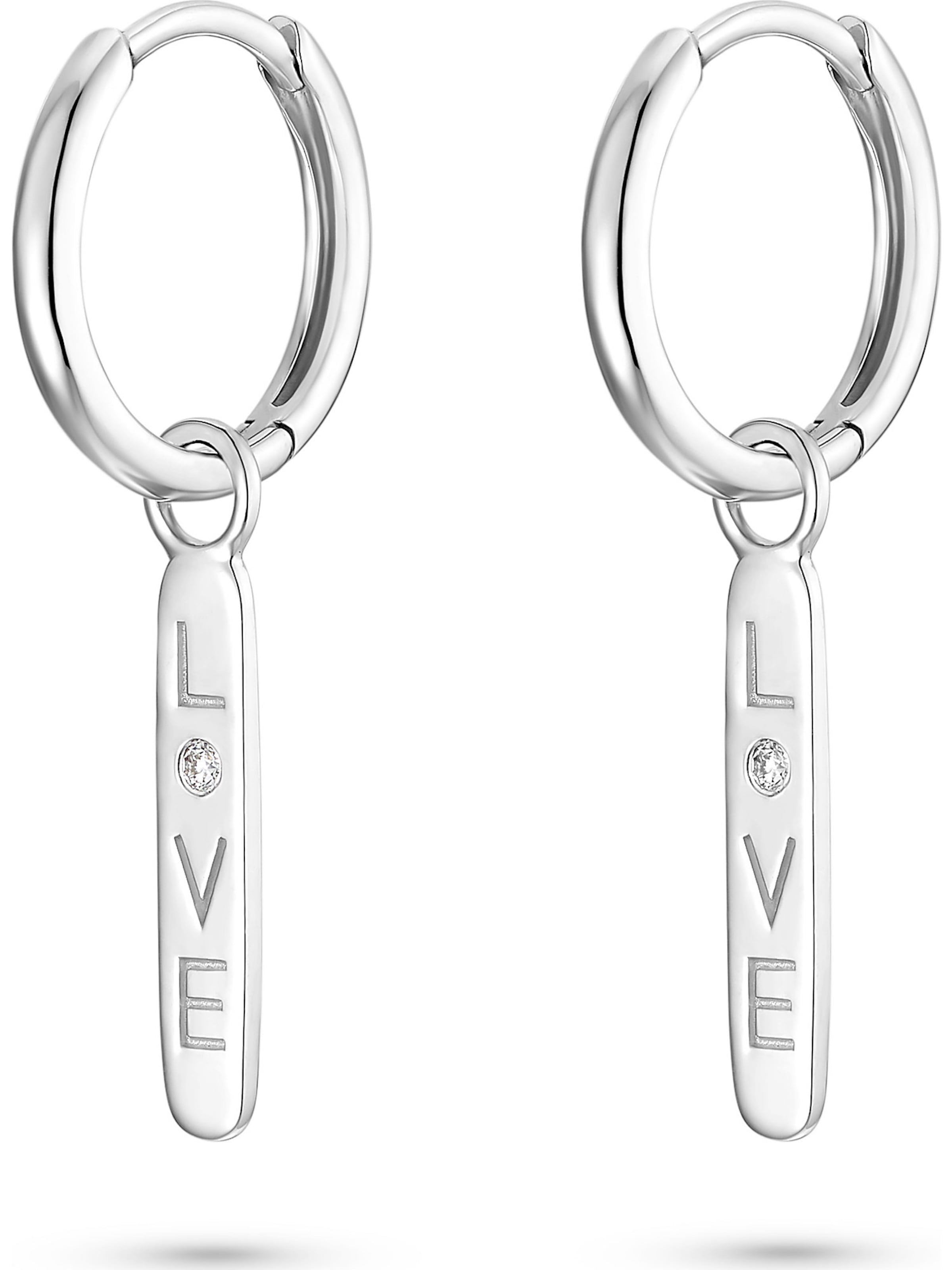 Guido Maria Kretschmer Jewellery Guido Maria Kretschmer Damen-Creolen 925er Silber 2 Diamant ' ' in Silber: Vorderseite