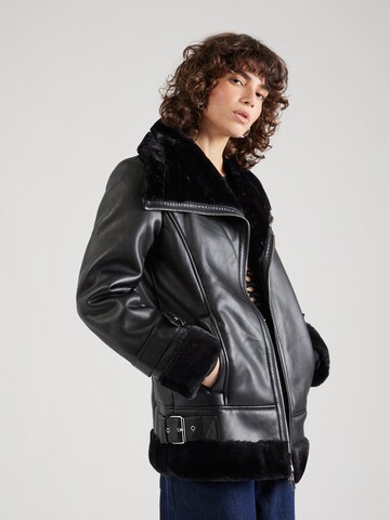 River Island Winter Jacket in Black: front