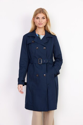 Soyaconcept Between-Seasons Coat 'LORA 5' in Blue: front