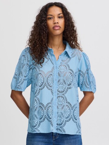 Camicia da donna 'Silja' di ICHI in blu: frontale