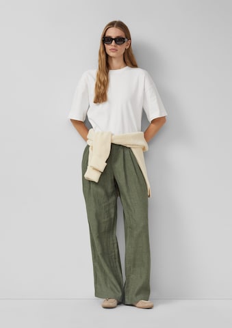 Wide Leg Pantalon à pince s.Oliver en vert