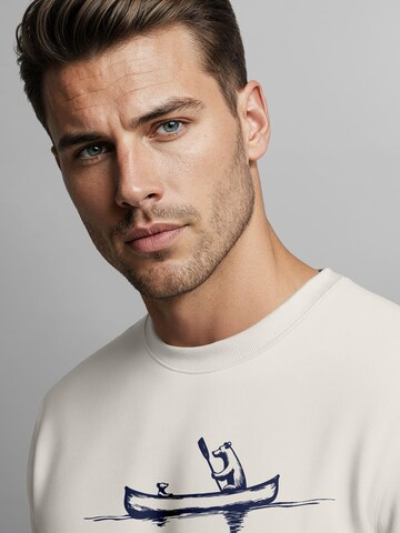 Neverless Sweatshirt 'Bär Kanu'‌‌‌‌‌‌‌‌‌‌ in Beige