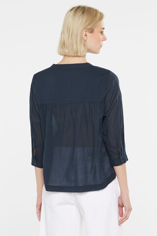 SENSES.THE LABEL Bluse BEL:LUNO mit Tunika-Ausschnitt in Blau