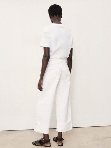 MANGO Wide leg Jeans 'GALA' in White