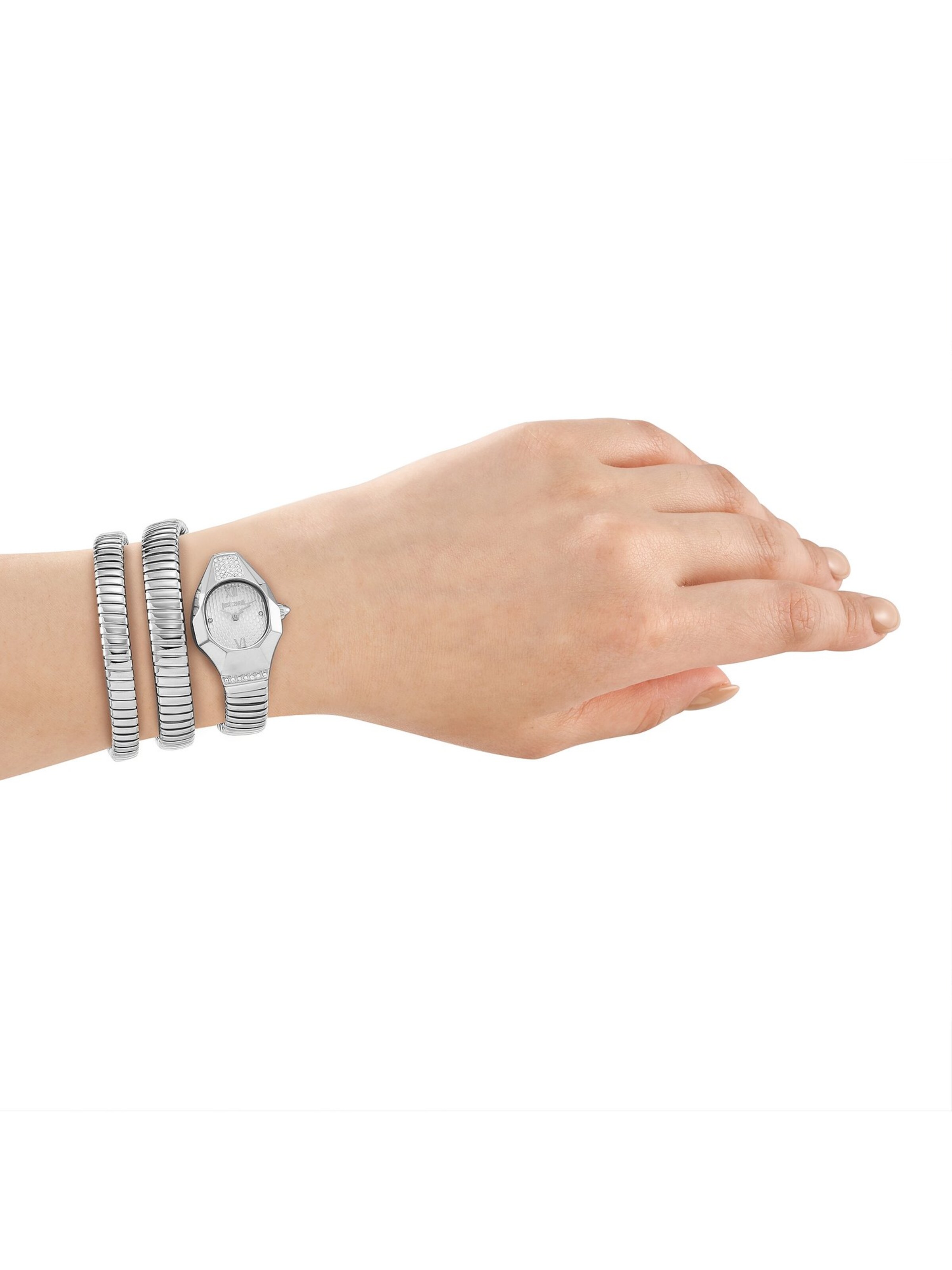 Just Cavalli Time Analog Watch in Silver: front