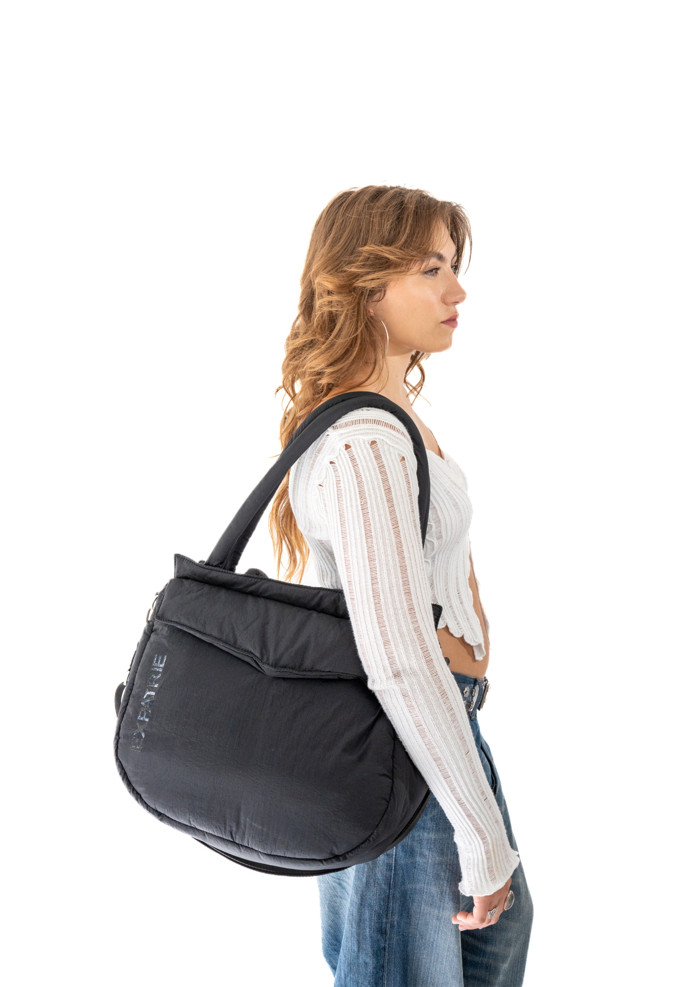 Expatrié Shopper 'Poppy' in Black: front